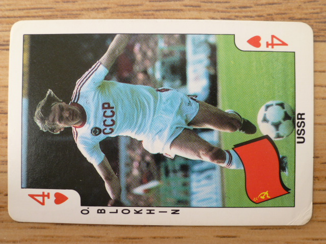 Dandy Gum Football Playing Card (1986) - Oleg Blokhin 4♥️