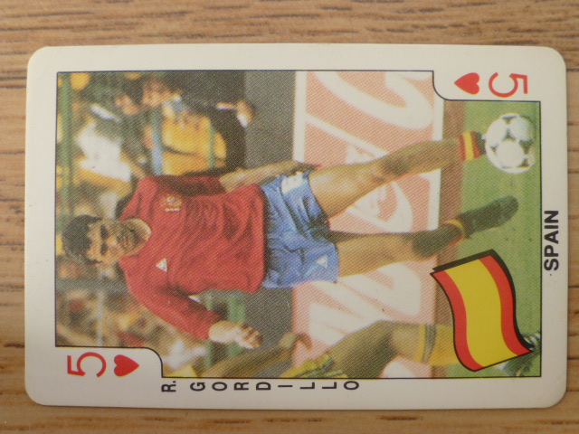 Dandy Gum Football Playing Card (1986) - Rafael Gordillo 5♥️