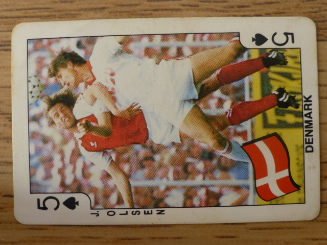 Dandy Gum Football Playing Card (1986) - Jesper Olsen 5♠️