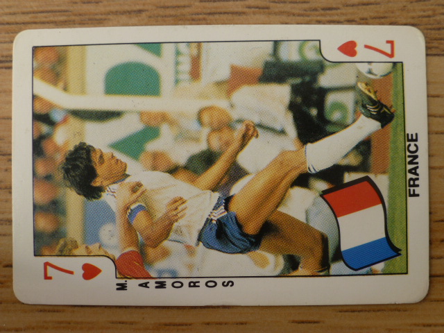Dandy Gum Football Playing Card (1986) - Manuel Amoros 7♥️