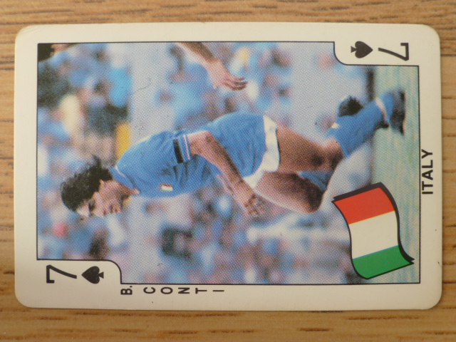Dandy Gum Football Playing Card (1986) - Bruno Conti 7♠️
