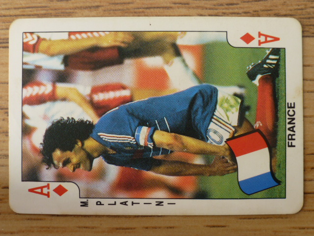 Dandy Gum Football Playing Card (1986) - Michel Platini A♦️