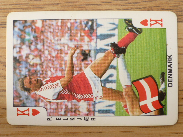 Dandy Gum Football Playing Card (1986) - Preben Elkjær K♥️