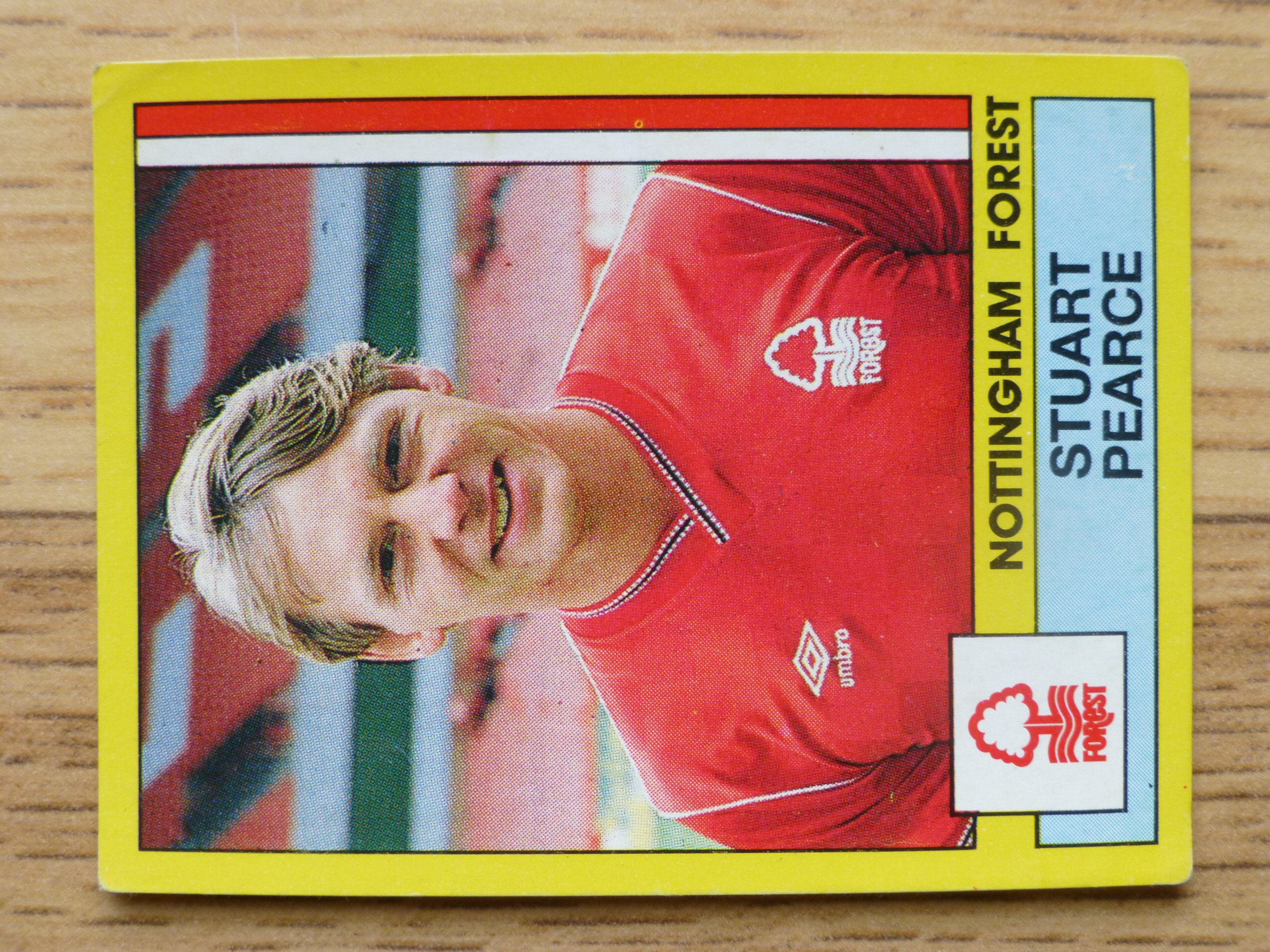 Panini Football 87 Sticker - Stuart Pearce (No.217)