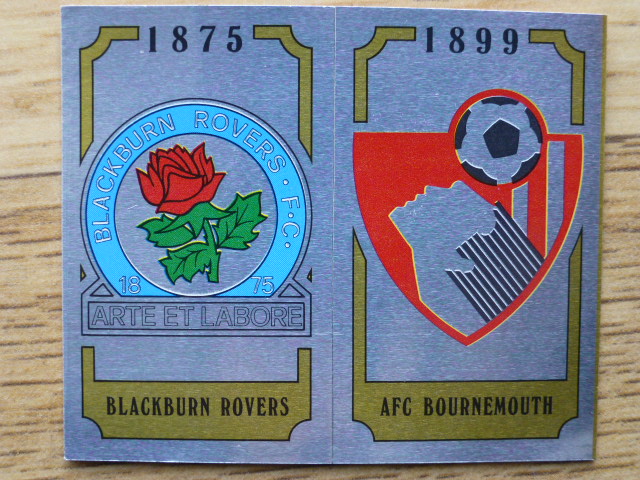Panini Football 88 Badge - Blackburn Rovers/AFC Bournemouth (No.410)