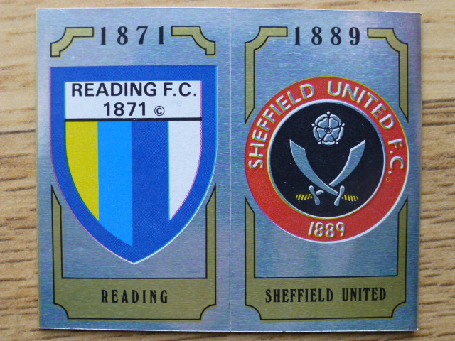 Panini Football 88 Badge - Reading/Sheffield United (No.431)